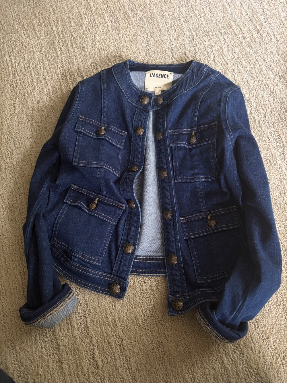 L'AGENCE Dark Blue Denim Jacket